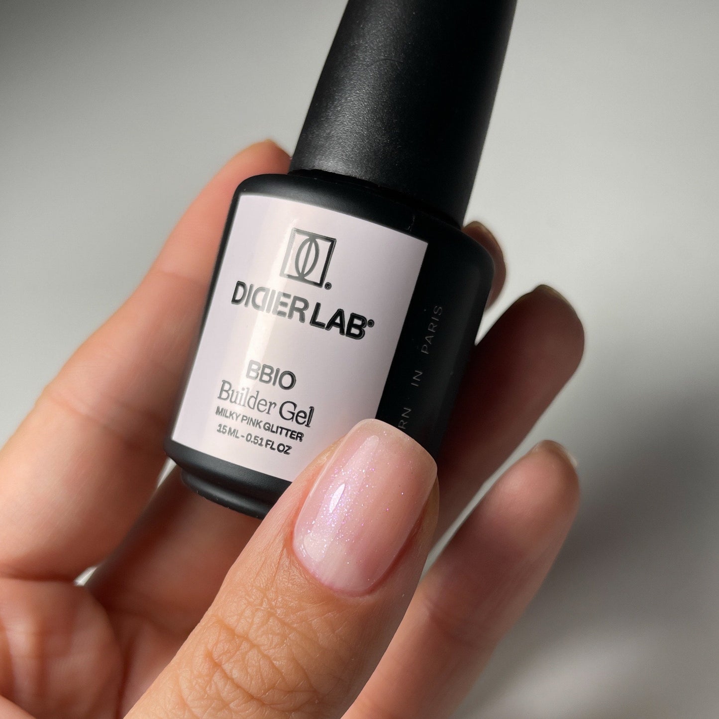 Gradivni Gel BBIO "Didier Lab" Milky Pink Glitter, 15ml