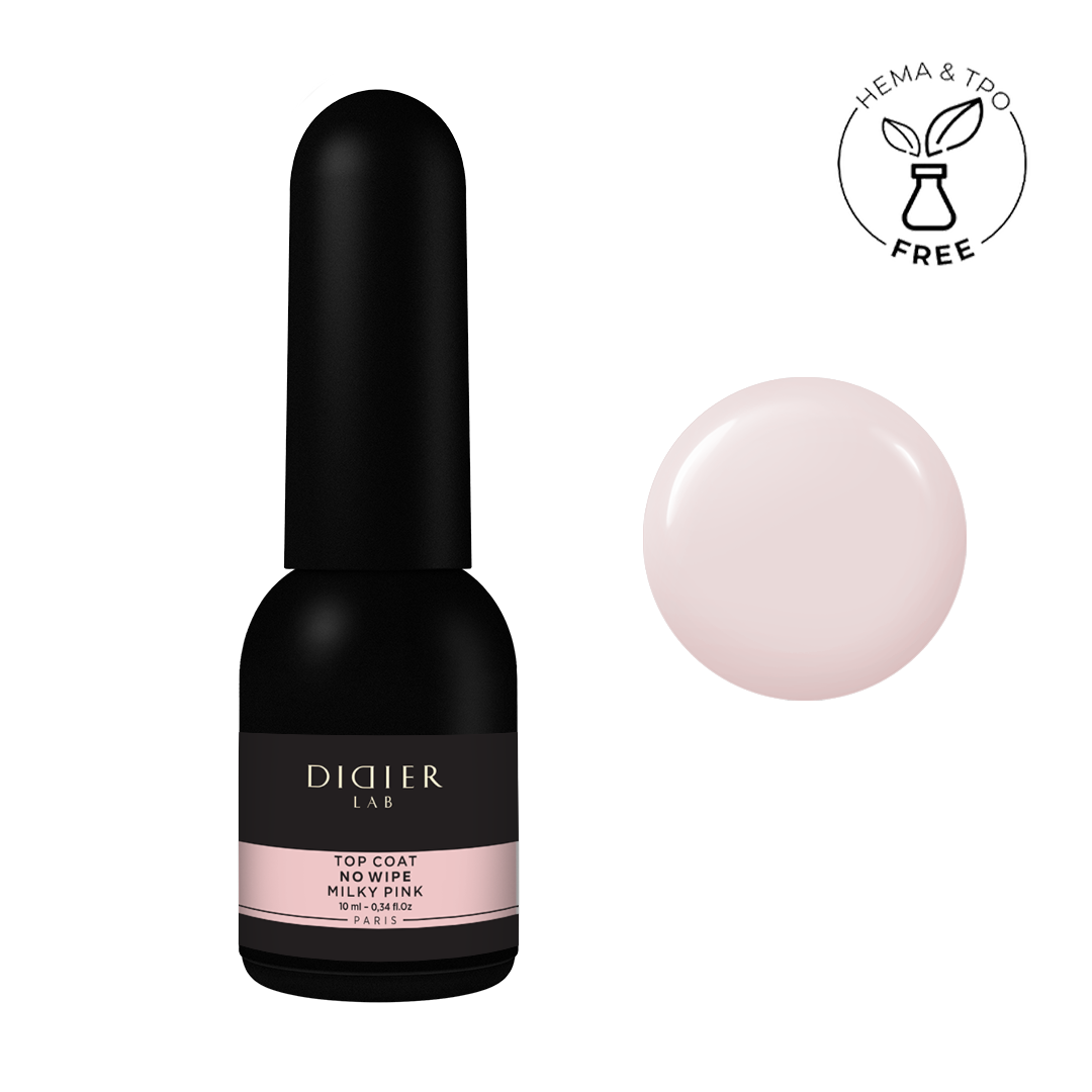 Top coat no wipe "Didier lab", Milky Pink, 10ml