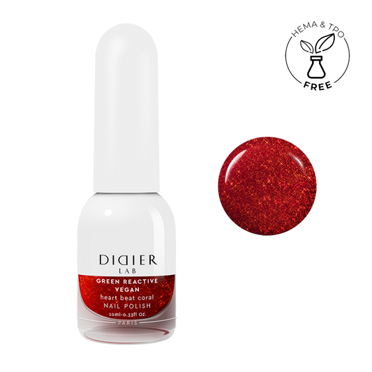 Green reactive, vegan lak za nokte "Didier Lab", heart beat coral, 10ml