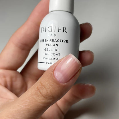 Green reactive, vegan gel like top coat "Didier Lab", 10ml