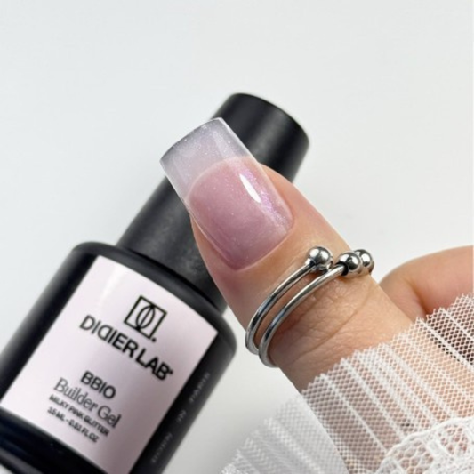 Gradivni Gel BBIO "Didier Lab" Milky Pink Glitter, 15ml